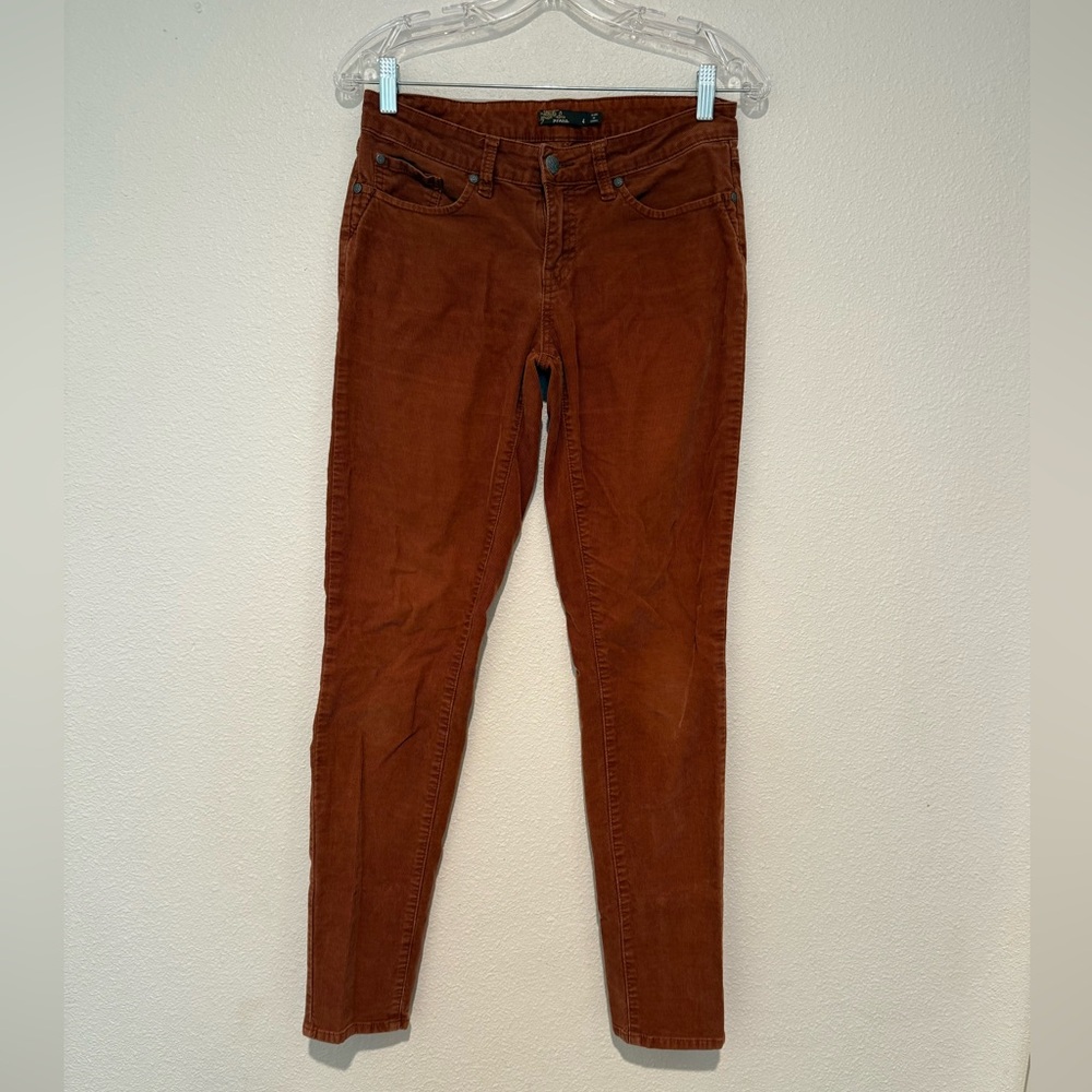 Prana Burnt Orange Corduroy Skinny Pants, Size 4